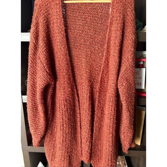 Buckle Daytrip Fuzzy Cardigan Sweater In Arabian Spice Orange Size Large - Picture 6 of 8
